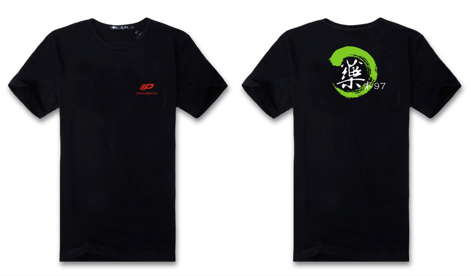 黑色圆领广告衫