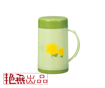 双层保温广告杯-黄绿色